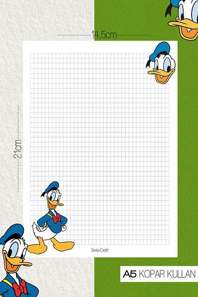 SelisCraft Donald Duck Checkered Notepad 01 Daily Planner, Σημειωματάριο, Λίστα εκκρεμοτήτων, Σημειωματάριο, Ατζέντα