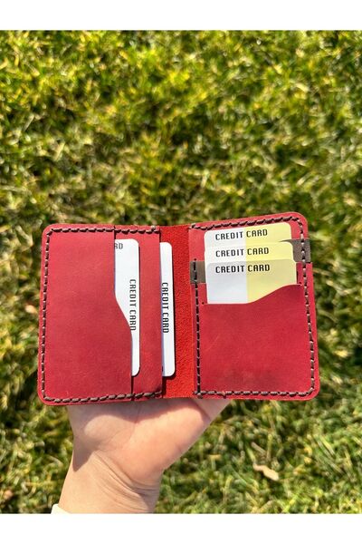 MESACRAFT Mother's Day Gift Genuine Leather Stylish Model Business Card Holder,