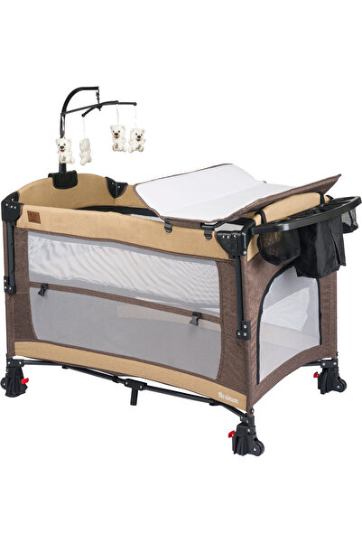 Mamma Maximum Anne Yanı Organizerli Dönenceli Cibinlikli Park Yatak Beşik 70 ...