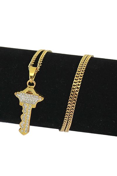 FG KONNİCHİWA Hip hop Diamond Key Necklace Luxury lovers necklace for Unisex men women