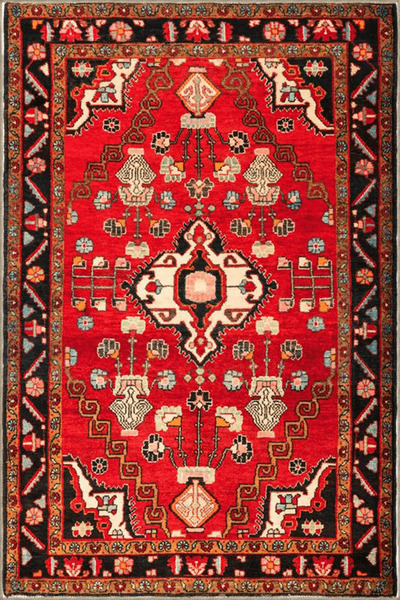 Rugs Modern Halı Geometric Vintage Woven Base Carpet in Red Tone 4008