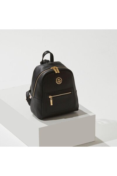 ipekevi Siyah Cep Detaylı Düz Sırt Çantası