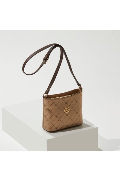 ipekevi Altın Monogram Uzun Askılı Tote Çanta