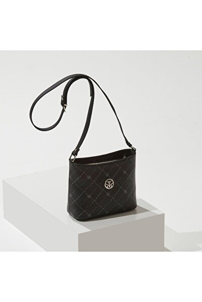 ipekevi Siyah Monogram Uzun Askılı Tote Çanta