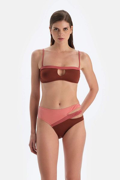 Dagi Braune Bikinihose mit hoher Taille