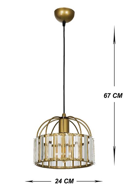 VENON Titania Lighting - Single Crystal Antique and Stone Detailed Chandelier
