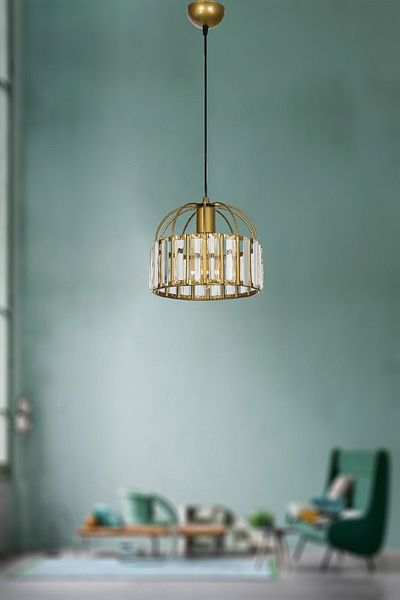 VENON Titania Lighting - Single Crystal Antique and Stone Detailed Chandelier