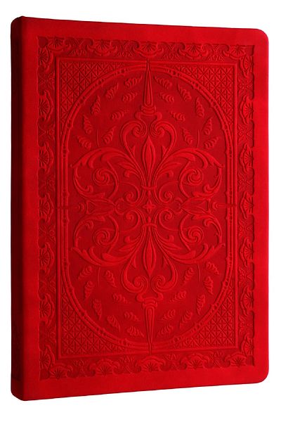 Victoria's Journals دفتر ملاحظات قديم مقاس 14x20 باللون الأحمر المخطط