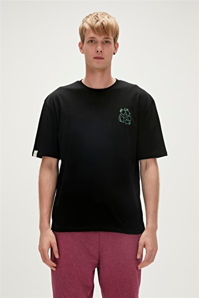 Bad Bear Re-black Recycle Siyah T-shirt Baskılı Erkek Tişört
