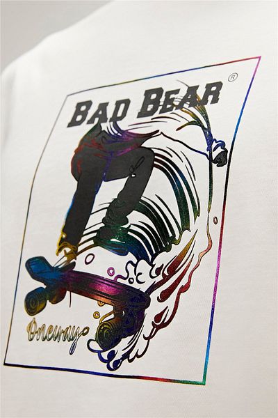 Bad Bear One Way T-shirt Off-white White Printed Men's T-shirt