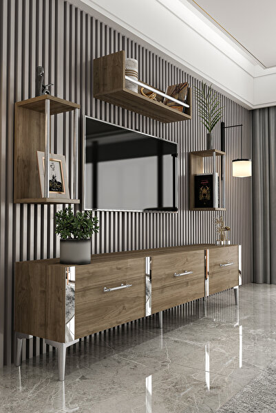 Givayo Mobilya Laura Tv Ünitesi Ceviz Gümüş