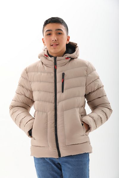 ROBA KIDS Boys' Water and Windproof, Inner Fleece, Hooded, Pocketed, Winter, Inflatable Jacket & Coat RB-700