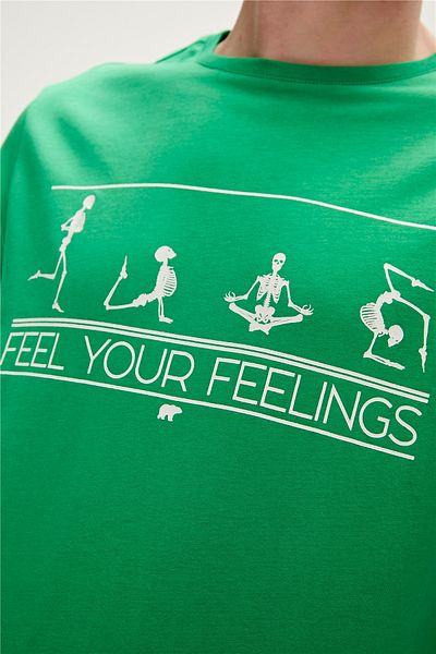 Bad Bear تي شيرت رجالي مطبوع باللون الأخضر من Feel You