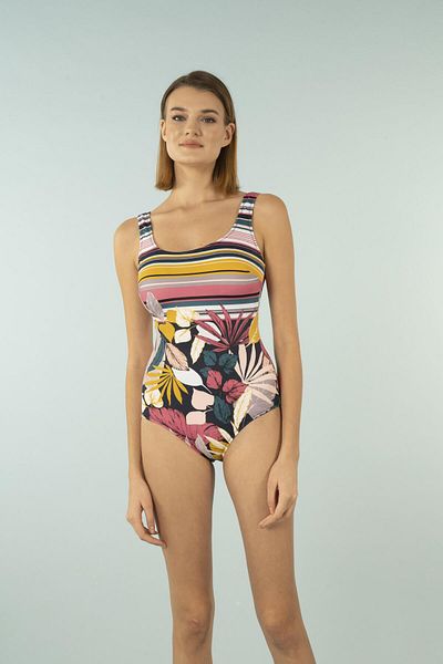 Estiva Patterned U Collar Swimsuit - Floral