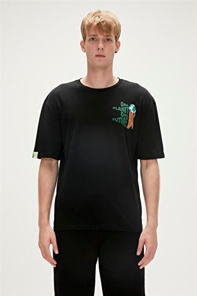Bad Bear Re-bear Recycle Siyah T-shirt Baskılı Erkek Tişört