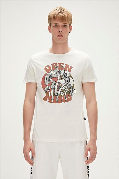 Bad Bear Open Mind T-shirt Marshmallow White Printed Men's T-Shirt