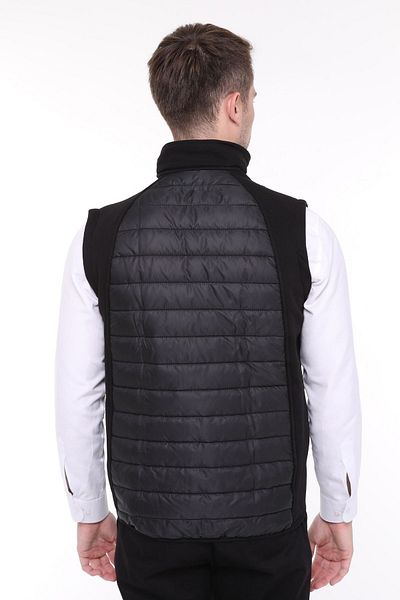 Uniprom Men's Puffer Vest Water and Windproof Rail Pattern Black