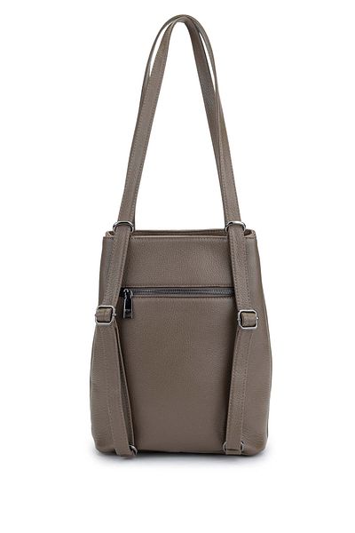 Tamer Tanca Women's Genuine Leather Beige Backpack & Shoulder Bag