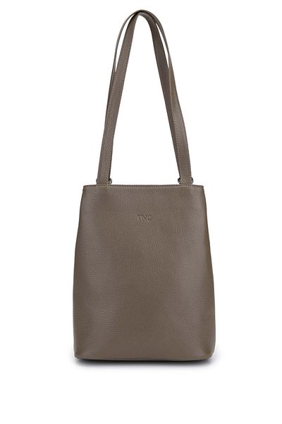 Tamer Tanca Women's Genuine Leather Beige Backpack & Shoulder Bag
