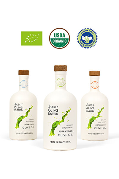 Organik Erken Hasat Natürel Sızma Zeytinyağı | Üçlü Lezzet Seti | 500 ml x 3