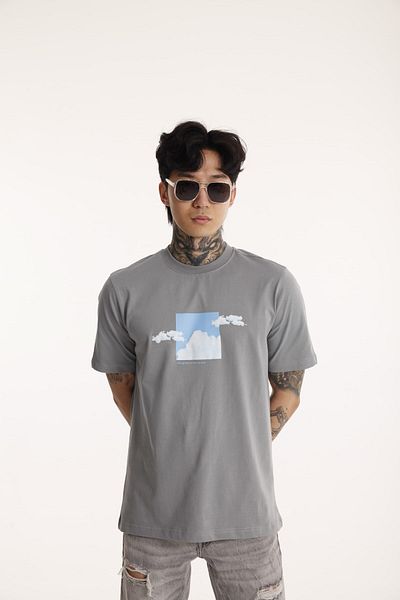 The Champ Clothing Ανδρικό βαμβακερό μπλουζάκι με στάμπα με λαιμόκοψη