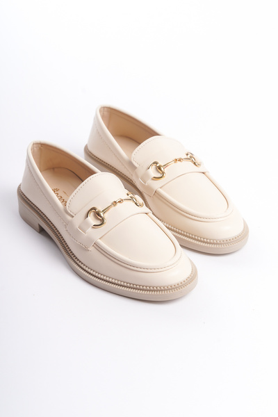 Moda Değirmeni Ten Cilt Kadın Tokalı Loafer Günlük Ayakkabı Bg1095-112-0006