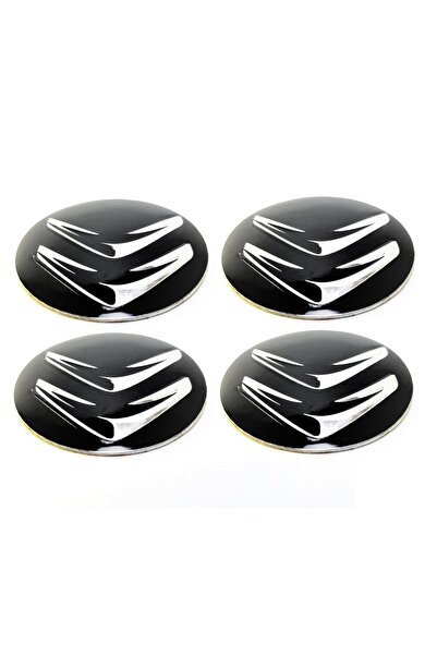 Behin Dizayn CITROEN Jant Göbek Arması Siyah Yapıştırma 4 Adet 56mm