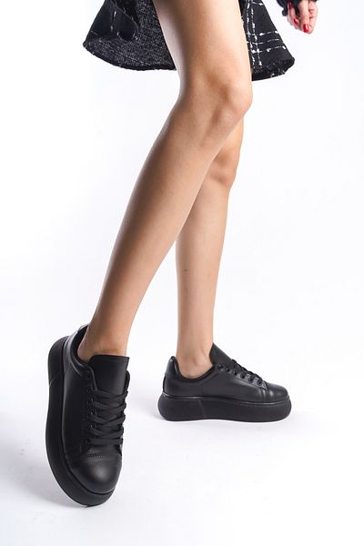 She WOMEN'S BLACK HIGH SOLE SPORTS SHOES SNEAKER