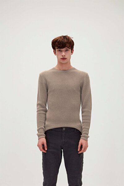 Bad Bear Dapple Knit Vizon Kahverengi Bisiklet Yaka Erkek Triko Kazak