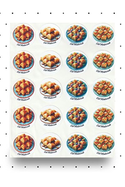 NUNUKİ Eid Mubarak Sticker Seti Bayramınız Kutlu Olsun Baklava Şeker Kutlama ...
