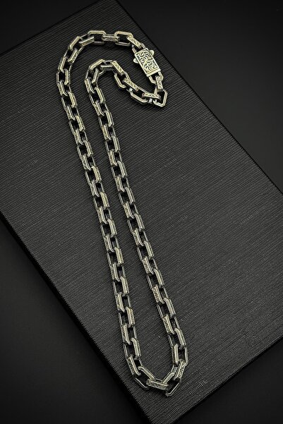 FRNCH 925 Ayar Gümüş İtalyan Model Gümüş Renk Erkek Kolye FRJ30720-820-A