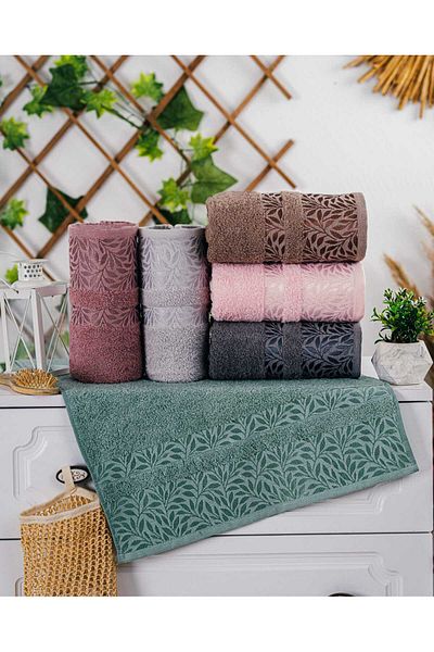 Softplus Σετ πετσετών χεριών 100% βαμβακερό ζακάρ 6 τεμαχίων