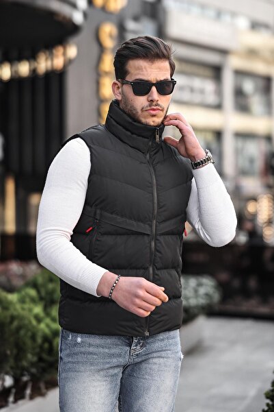 ByTrend Style Combination Long Zipper Pocket Cross Puffer Vest PLDP 2923