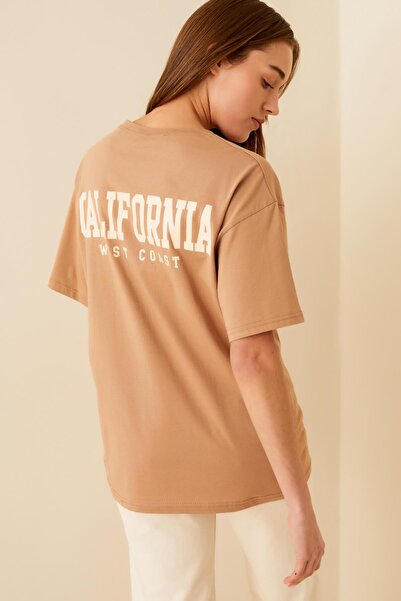 Swist Γυναικείο μπλουζάκι Mink Clfrnia Back Printed Oversize