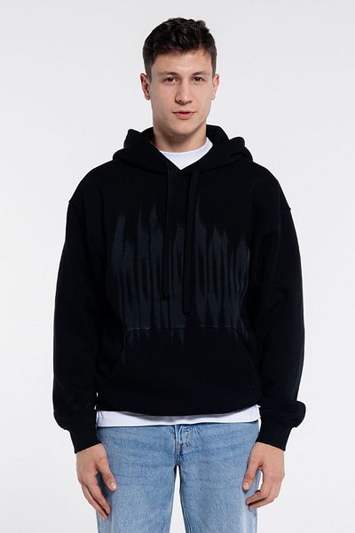 Friday Offset Neil Men's Black Extra Oversize Hooded Sweatshirt Hoodie - 3 Thread