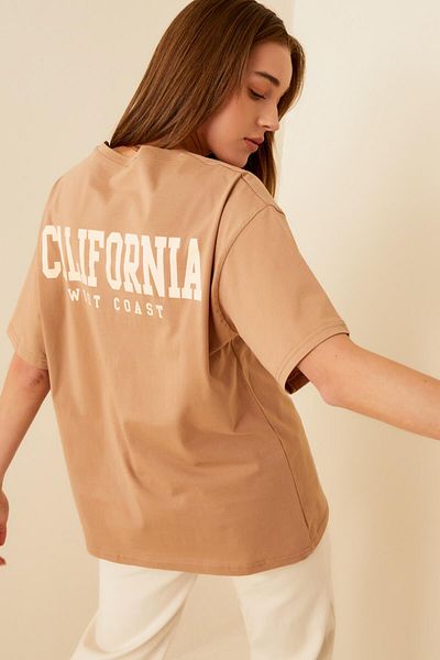 Swist Mink Clfrnia Back Printed Oversize Women's Tshirt