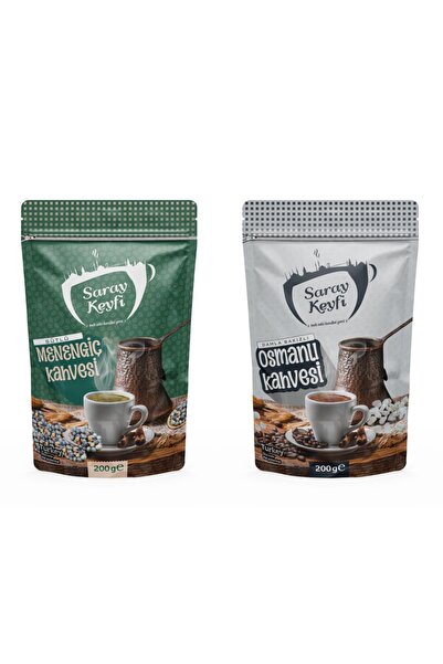 SARAY KEYFİ 2 li Set-Sütlü Menengiç Kahvesi 200 gr Damla Sakızlı Osmanlı Kahv...