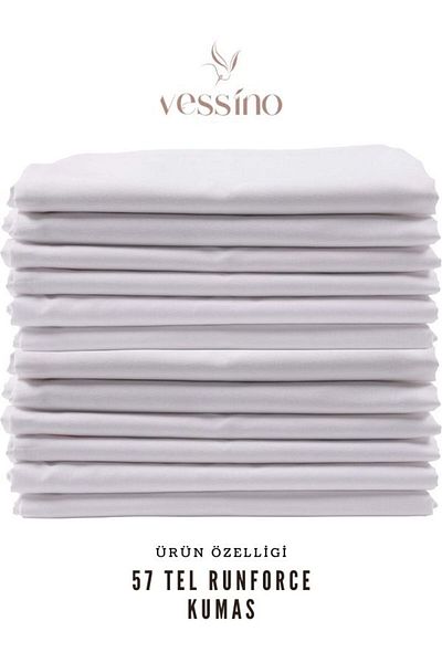 VESSİNOHOME Λευκή Βαμβακερή Μαξιλαροθήκη 50x70 - Στρώματα μαξιλαριού 12 σετ με φερμουάρ και εσωτερική επένδυση