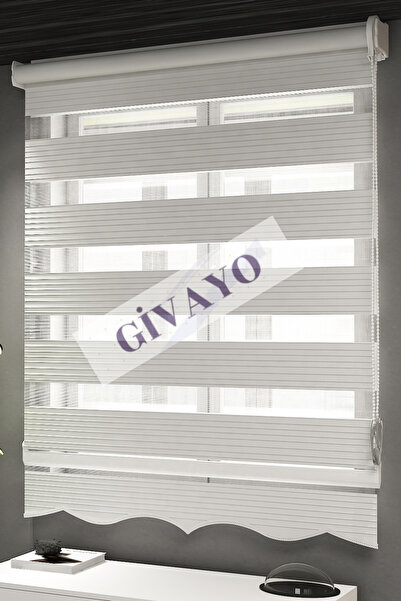 Givayo Mobilya Pliseli Beyaz Etek Dilimli Zebra Perde Özel