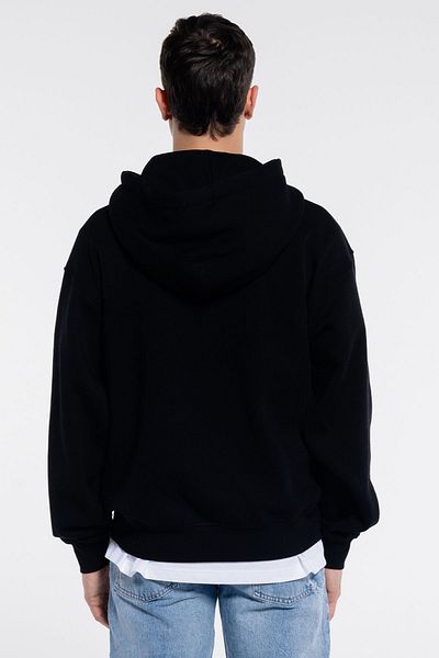 Friday Offset Neil Men's Black Extra Oversize Hooded Sweatshirt Hoodie - 3 Thread
