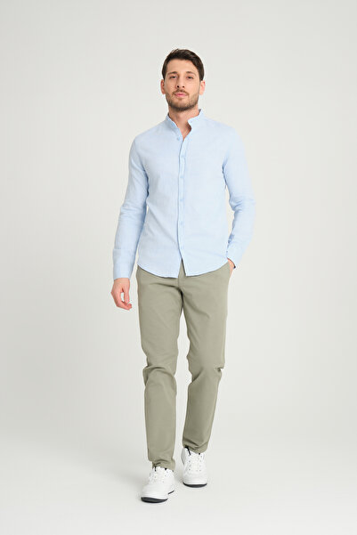 FBI Ανδρικό πουκάμισο με γιακά Judge Blue - Πτυσσόμενα μανίκια 96122