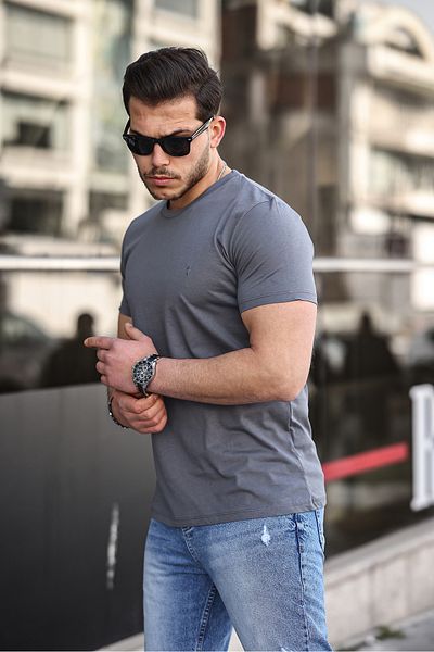 COMBİNE MİCHAİL Ανδρικό μπλουζάκι 100% βαμβακερό αναπνεύσιμο με λαιμόκοψη με κανονική εφαρμογή