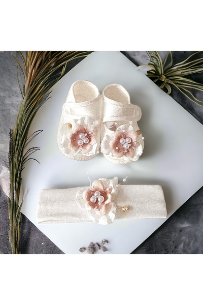 ALAZ TASARIM HOBİ Bebek Patik ve Bandana Seti