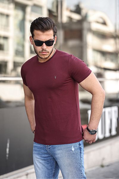 COMBİNE MİCHAİL Ανδρικό μπλουζάκι από 100% βαμβακερό αναπνεύσιμο λαιμόκοψη με κανονική εφαρμογή