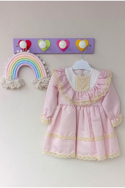 Bilge Trend Wintage Tulle Skirt and Ruffle Scallop Detailed Dress for Girl