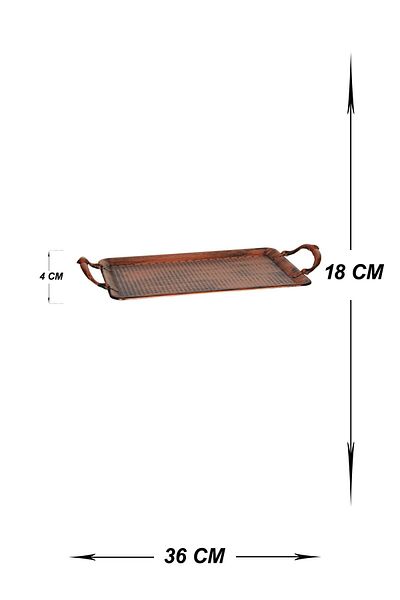 VENON Home Tray Alara 290 X 185 With Handle Black Copper Patina Full