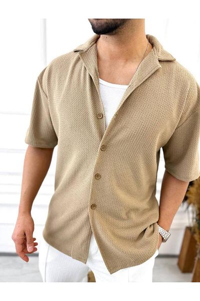 elkumoda Риза Oversize Непотеща материя Италианска яка Свободна кройка Ежедневна риза
