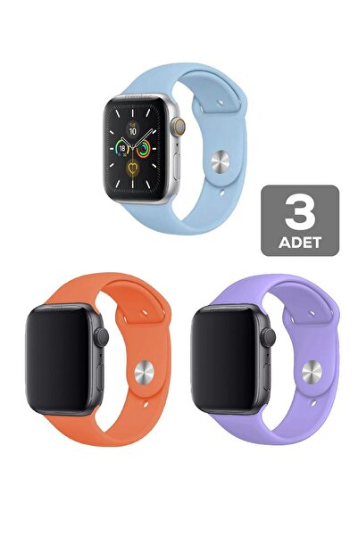 mimtec Apple Watch 4-10 Se 44-49mm - 3 Pieces Bracelet, Cord Strap, Classic Quality Silicone