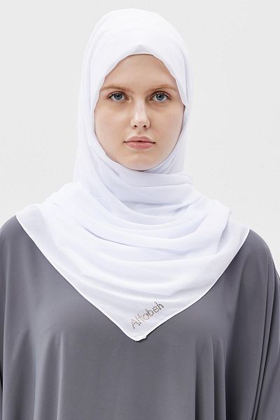 Altobeh شال شيفون عادي أبيض