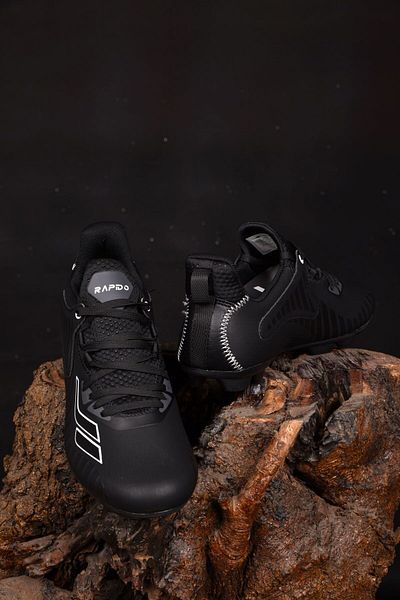 Lescon Men's Grass Field, Sand Field and Astroturf Field Cleats Black Color Non-Slip Durable Durable Guaranteed